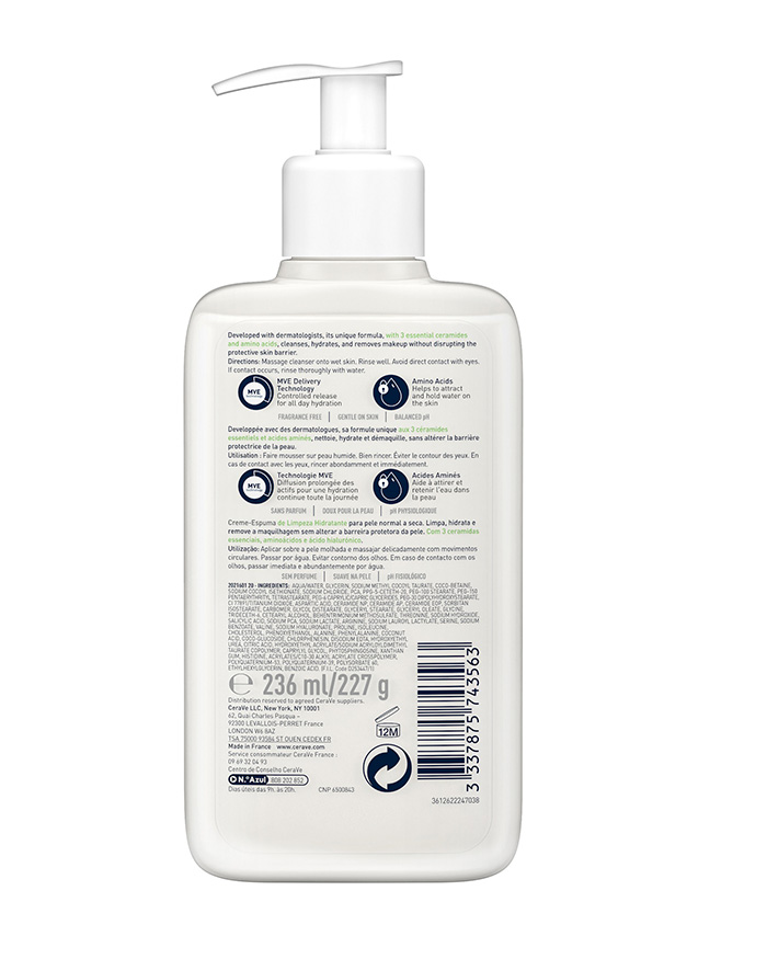 CeraVe Crème Moussante Nettoyante Hydratante - by Hana Beauty