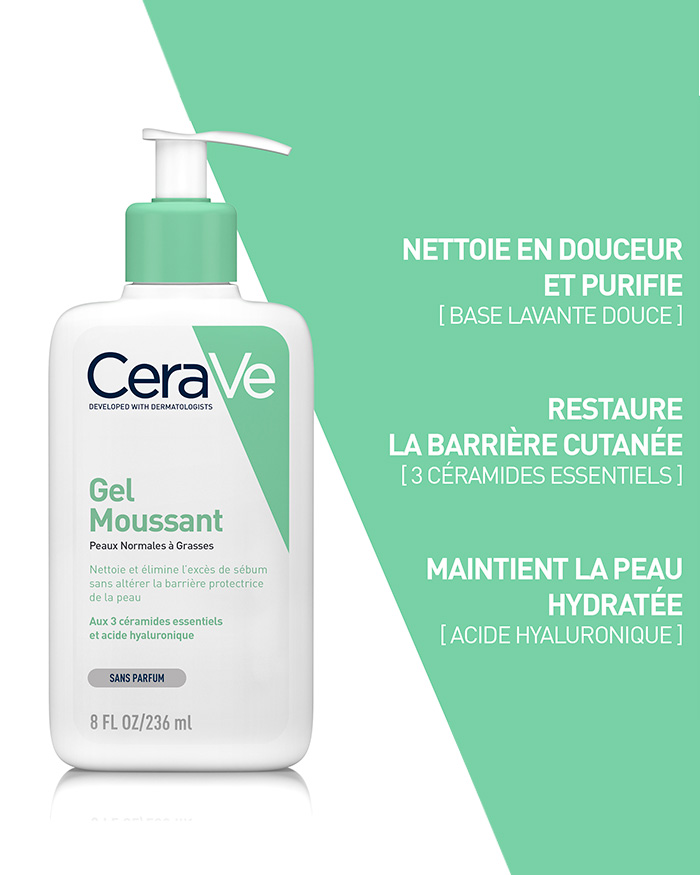 CeraVe Gel Moussant Peaux Normales à Grasses - by Hana Beauty