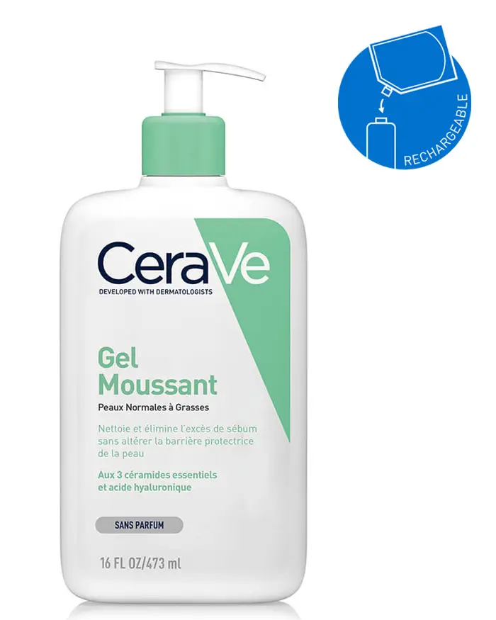 CeraVe Gel Moussant Peaux Normales à Grasses - by Hana Beauty